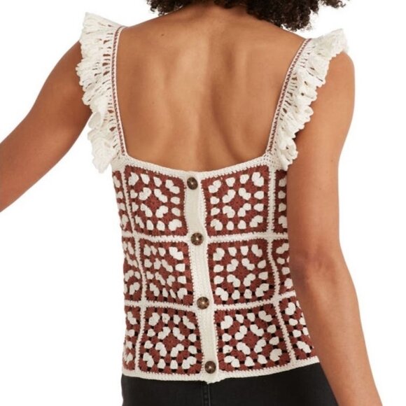 NWOT MARINE LAYER Cora Crochet Tank Top Size S - Picture 2 of 6